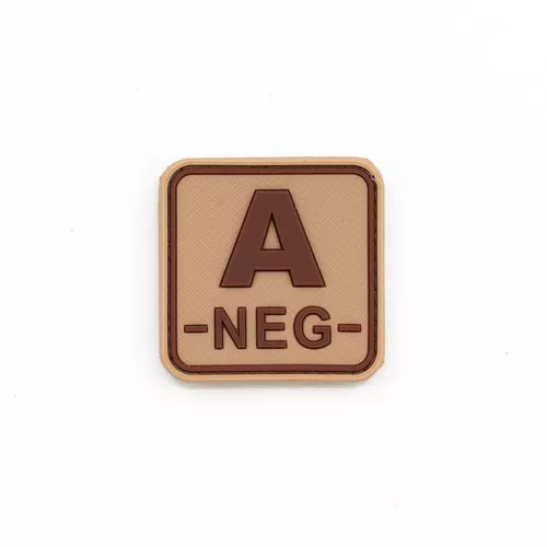 JACKETS TO GO nášivka krevní skupina A- NEG plast velcro DESERT
