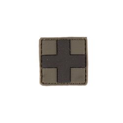Nášivka gumová 3D: Kříž malý olivová | černá