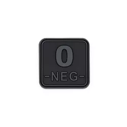 JACKETS TO GO nášivka krevní skupina 0- NEG plast velcro ČERNÁ