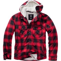 Brandit Bunda Lumberjacket Hooded červená | černá 3XL