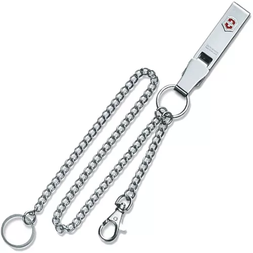 VICTORINOX závěska na opasek s dlouhým řetízkem STŘÍBRNÁ