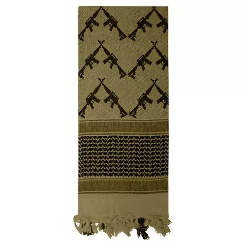 ROTHCO šátek SHEMAGH CROSSED RIFLES 107 x 107 cm ZELENÝ