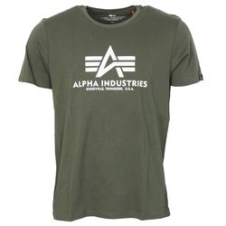 Alpha Industries Tričko  Basic T-Shirt olivová tmavá S