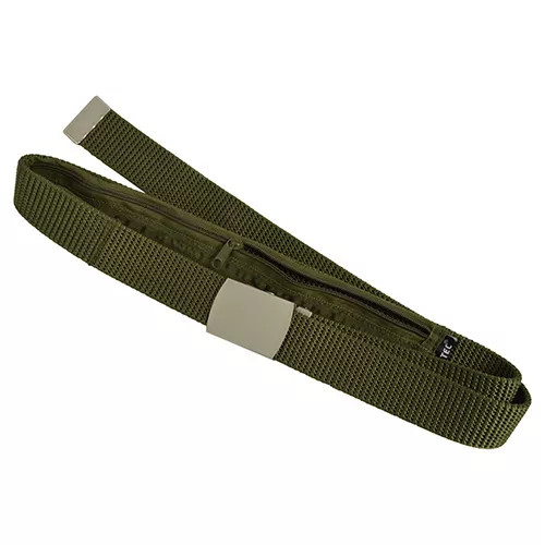MIL-TEC opasek US 30mm se skrytou peněženkou ZELENÝ