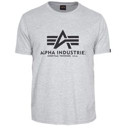 Alpha Industries Tričko  Basic T-Shirt šedé melírované 3XL