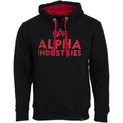Alpha Industries Mikina  Foam Print Hoody černá | červená M