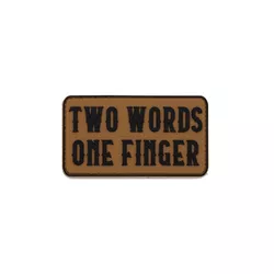 JACKETS TO GO nášivka TWO WORDS ONE FINGER velcro plast COYOTE BROWN
