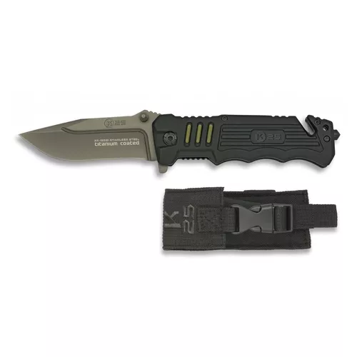 K25 nůž zavírací Tactical 19581 záchranář ČERNÝ