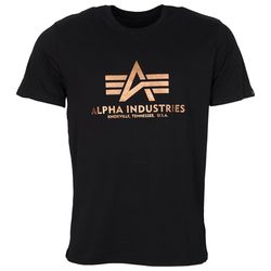 Alpha Industries Tričko  Basic T-Shirt černá | zlatá 4XL