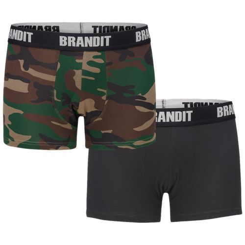 Brandit Boxerky Boxershorts Logo [sada 2 ks] woodland | černá 3XL