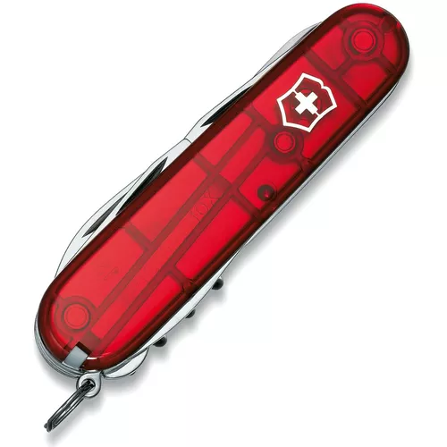 VICTORINOX nůž kapesní CLIMBER 91mm ČERVENÝ transparentní