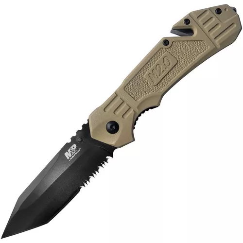 Smith & Wesson nůž zavírací M&P 1100076 kombinované tanto ostří, s řezákem TAN