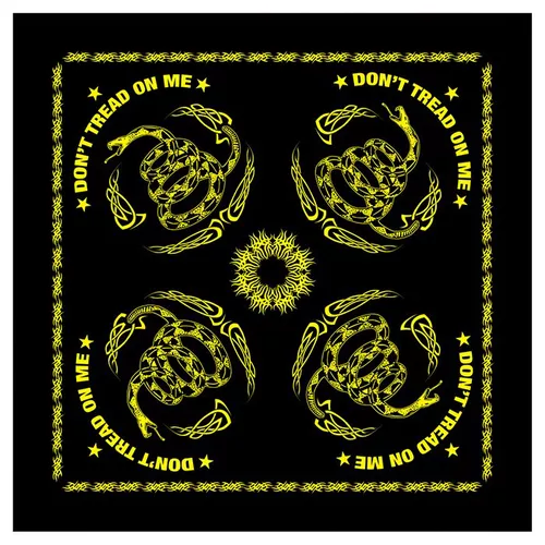 ROTHCO šátek DON´T TREAD ON ME 55 x 55 cm ČERNÝ