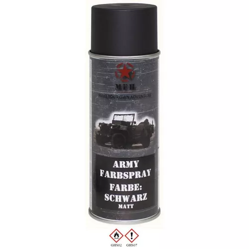 MFH barva ARMY ve spreji 400ml RAL 9021 MATT ČERNÁ