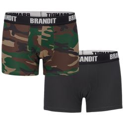 Brandit Boxerky Boxershorts Logo [sada 2 ks] woodland | černá XL