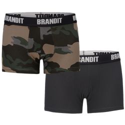 Brandit Boxerky Boxershorts Logo [sada 2 ks] darkcamo | černá 3XL