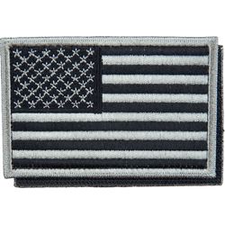 Nášivka: Vlajka USA [standardní] šedá | černá