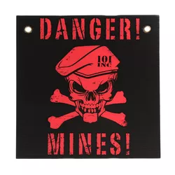 101INC cedule plastová DANGER! MINES! ČERNO/ČERVENÁ
