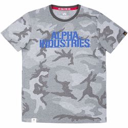 Alpha Industries Tričko  Blurred T grey camo M