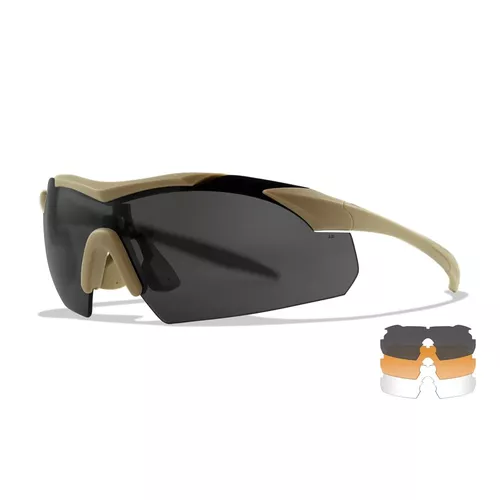 WILEY X brýle střelecké WX VAPOR sada 3 skla TAN rám