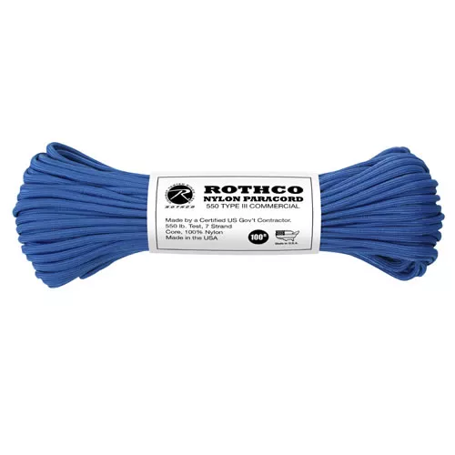 ROTHCO šňůra PARACORD nylon 550LB ø 4 mm / 30 m MODRÁ