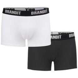 Brandit Boxerky Boxershorts Logo [sada 2 ks] bílé + černé 3XL