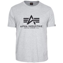 Alpha Industries Tričko  Basic T-Shirt šedé melírované XXL