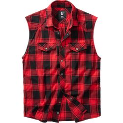 Brandit Košile Checkshirt Sleeveless červená | černá M