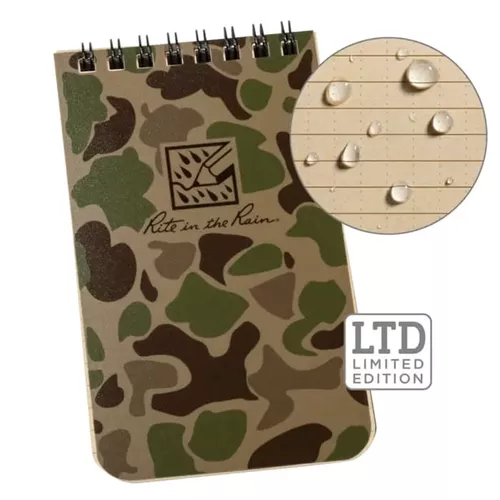 RITE IN THE RAIN blok voděodolný TOP-SPIRAL 3x5" notebook malý Duck Camo