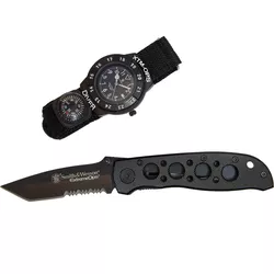 Smith & Wesson dárkový Set EXTREME OPS COMBO zavírací nůž + hodinky