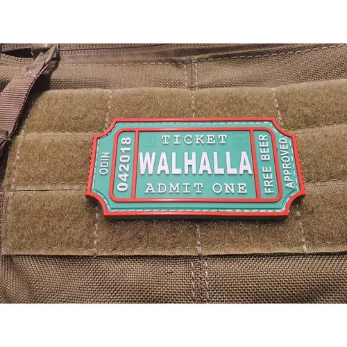 JACKETS TO GO nášivka WALHALLA TICKET BEER velcro plast ZELENÁ