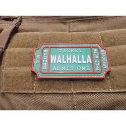JACKETS TO GO nášivka WALHALLA TICKET BEER velcro plast ZELENÁ