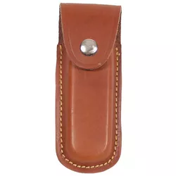 FOX Outdoor pouzdro na nůž zavírací kožené 13 cm HNĚDÉ