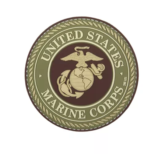 101INC nášivka 3D plastová UNITED STATES MARINE CORPS COYOTE