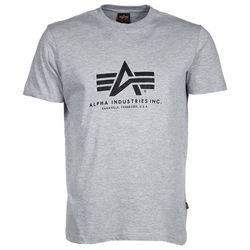 Alpha Industries Tričko  Basic T-Shirt šedé melírované M