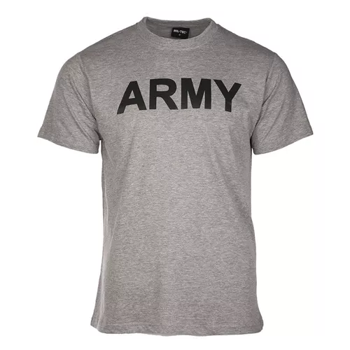 MIL-TEC triko krátký rukáv s nápisem ARMY ŠEDÉ vel L