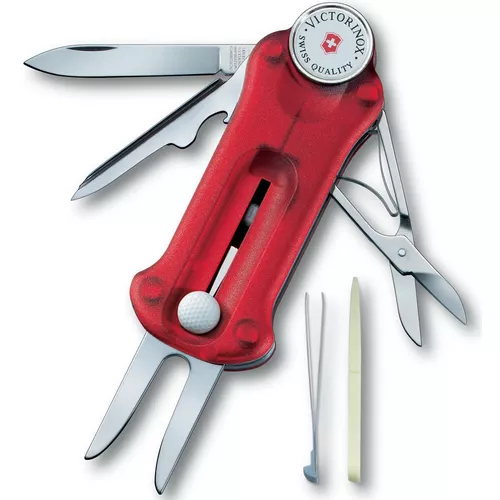 VICTORINOX nůž kapesní GOLFTOOL ČERVENÝ transparentní