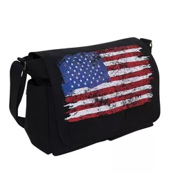 ROTHCO taška DISTRESSED US vlajka plátěná ČERNÁ