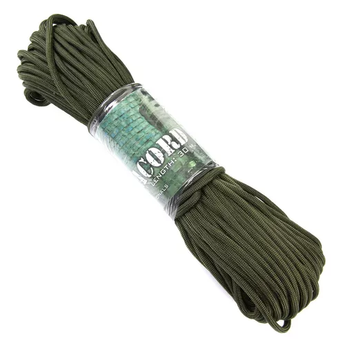 FOSCO šňůra PARACORD 7 vláken NYLON ø 3 mm / 30 m ZELENÁ