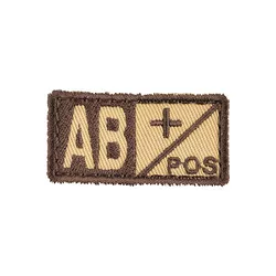 MILITARY RANGE nášivka krevní skupina AB POS VELCRO PÍSKOVÁ