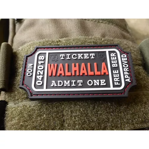 JACKETS TO GO nášivka WALHALLA TICKET BEER velcro ČERNÁ/BÍLÁ