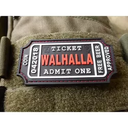 JACKETS TO GO nášivka WALHALLA TICKET BEER velcro ČERNÁ/BÍLÁ