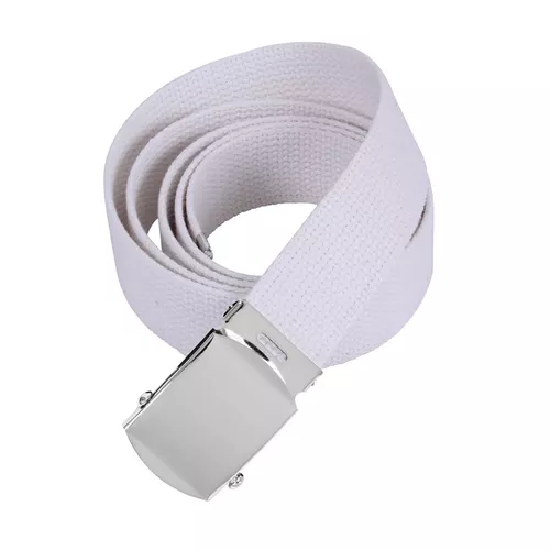 ROTHCO opasek s chromovou sponou 110 cm BÍLÝ