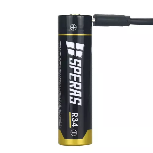 SPERAS baterie dobíjecí R34 3400 mAh micro USB typ 18650