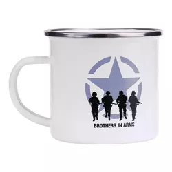 FOSCO hrnek BROTHERS IN ARMS smaltovaný 300 ml BÍLÝ