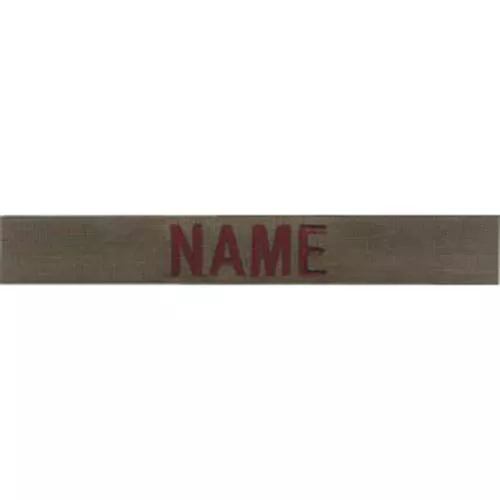 MILITARY RANGE nášivka jmenovka 3x "NAME" hnědá nit OLIV