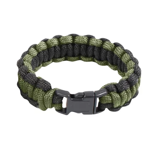 ROTHCO náramek SURVIVAL PARACORD OLIV-ČERNÝ 17,5 cm