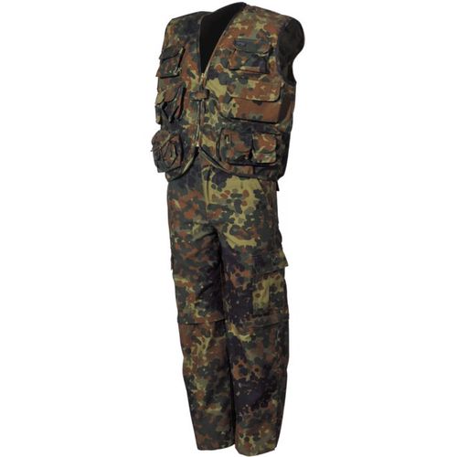 Kalhoty a vesta dětská flecktarn XL