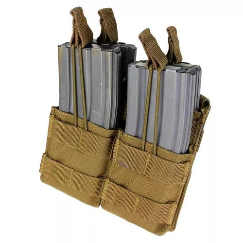 CONDOR OUTDOOR sumka MOLLE dvojitá na zásobníky 4xM4 otevřená COYOTE