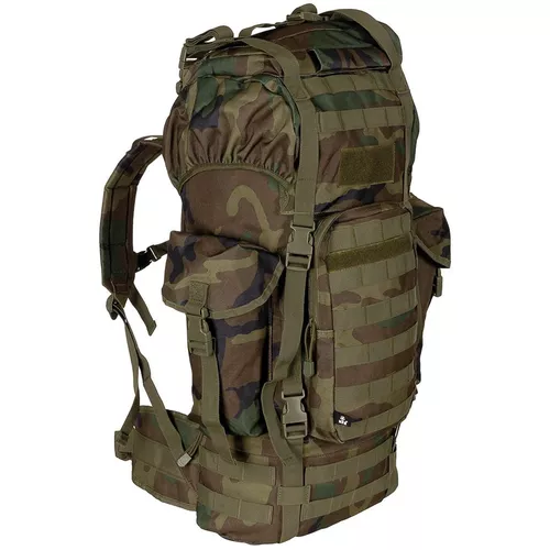 MFH batoh bojový MOLLE 65l polstrovaný + ALU výztuha WOODLAND